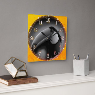 Relógio Quadrado Time and illustrated art on your wall.