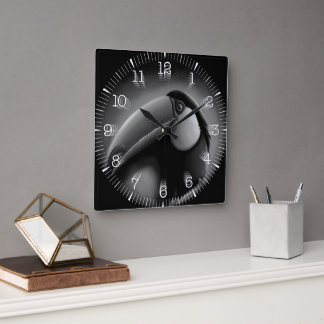 Relógio Quadrado Time and illustrated art on your wall.