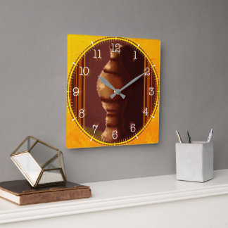 Relógio Quadrado Time and illustrated art on your wall.
