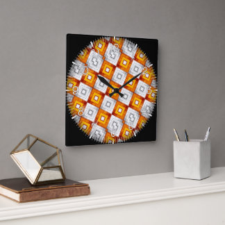 Relógio Quadrado Time and illustrated art on your wall.