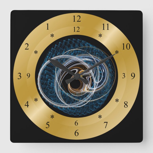 Relógio Quadrado Time Machine Clock ~ Chaos Galaxy ~ Black Hole ~ I (Frente)