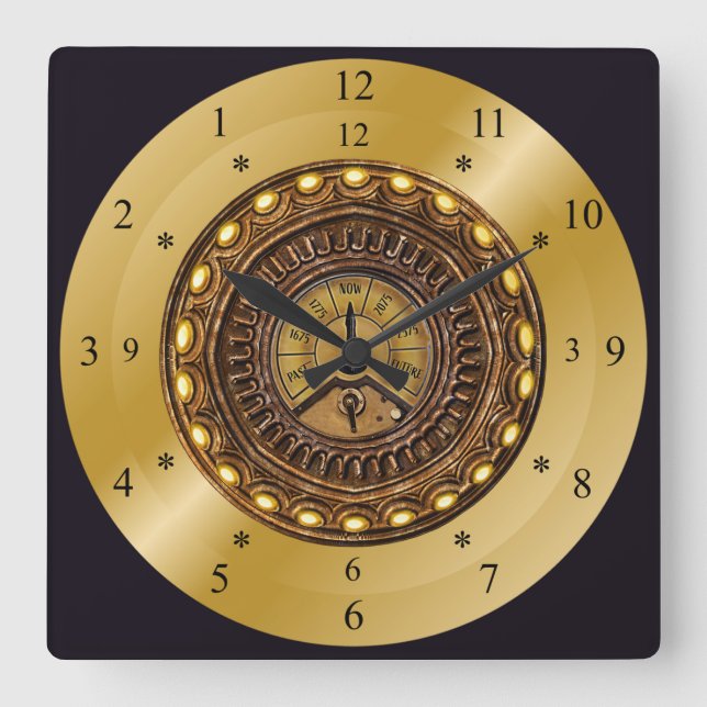 Relógio Quadrado Time Machine ~ Space/Time Continuum ~ Time Viagem (Frente)