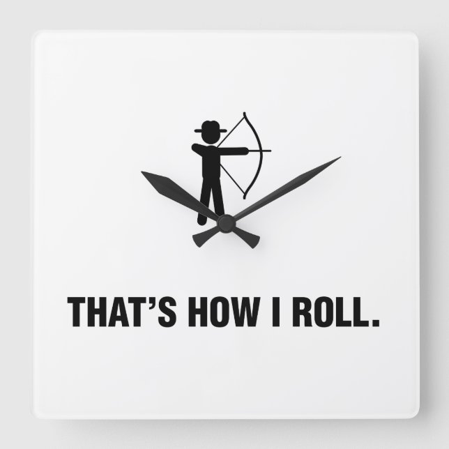 Relógio Quadrado Tiro ao arco (Frente)