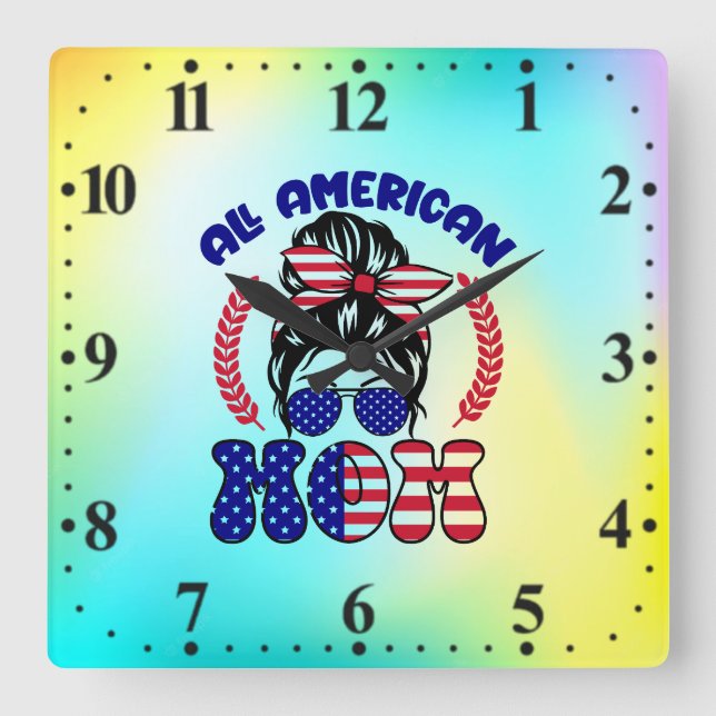 Relógio Quadrado Toda Mãe Americana-32169 (Frente)