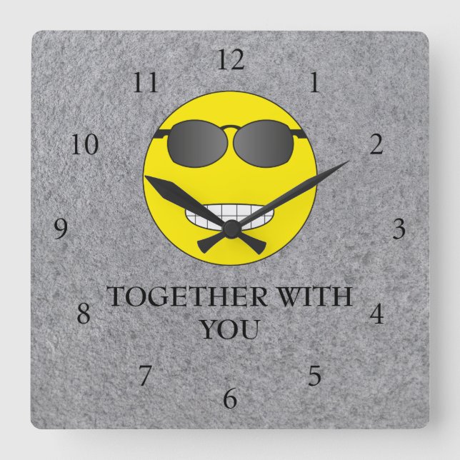 Relógio Quadrado Together with you (Frente)