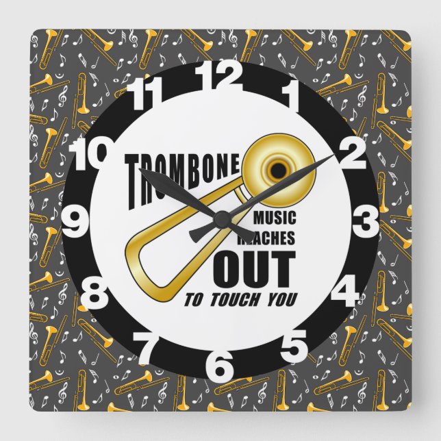 Relógio Quadrado Toque de Trombone (Frente)