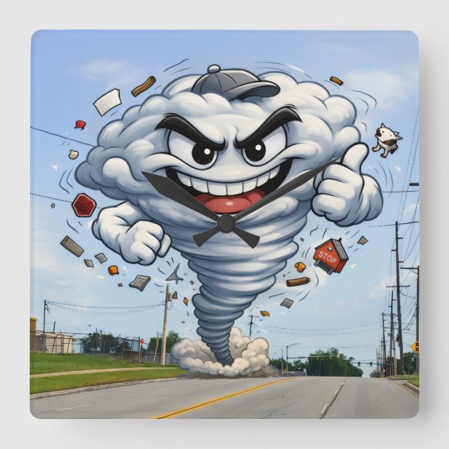 Relógio Quadrado Tornado (Frente)