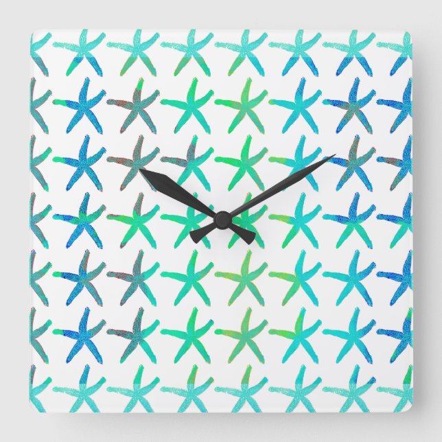 Relógio Quadrado Toro Branco-de-cheiro de Prata Costal de Praia Mul (Frente)