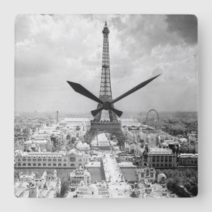 Relógio Quadrado Torre Eiffel, pulso de disparo do vintage de Paris