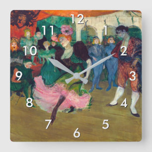 Relógio Quadrado Toulouse-Lautrec - Na Rota, A Dança