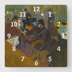 Relógio Quadrado Toulouse-Lautrec - No Rouge