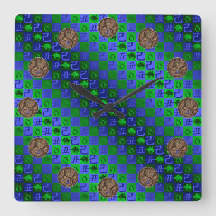 Relógio Quadrado Touro & Boi de Terra