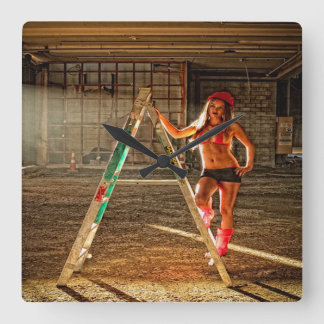 Relógio Quadrado Trabalhador da construção "sexy"