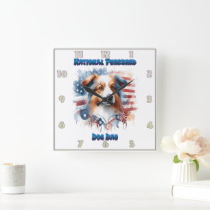 Relógio Quadrado Trabalho de arte de Celebração do Dia Nacional do