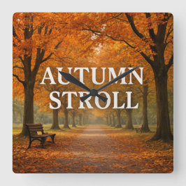 Relógio Quadrado Traço de outono