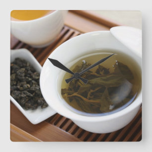 Relógio Quadrado Traditional Chinese tea ceremony: oolong tea