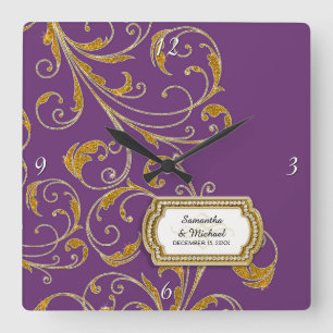 Relógio Quadrado Traje de cerimónia velho Glam personalizado da