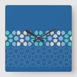 Relógio Quadrado Tranquilidade azul turquesa