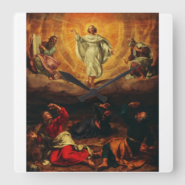Relógio Quadrado Transfiguração de Jesus Cristo (Frente)