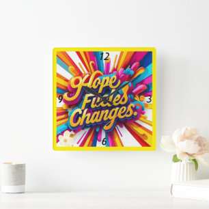 Relógio Quadrado "Transforme sua vida"