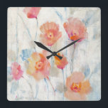 Relógio Quadrado Translúcido II<br><div class="desc">Floral</div>