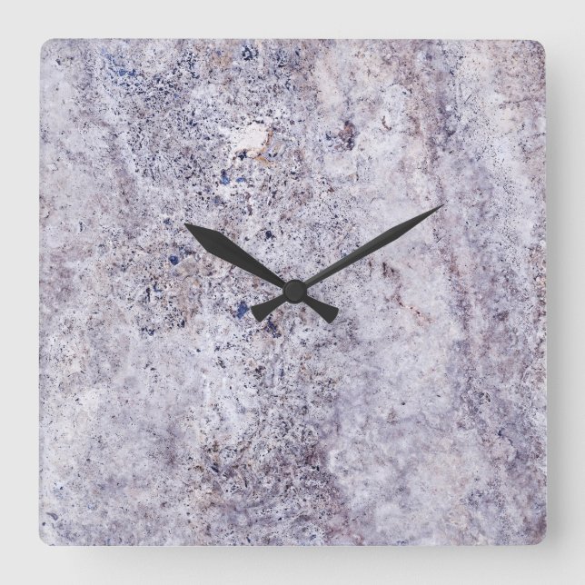 Relógio Quadrado Travertine Stone Patterin Acrylic Wall Clock (Frente)