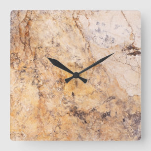 Relógio Quadrado Travertine Stone Patterin Acrylic Wall Clock
