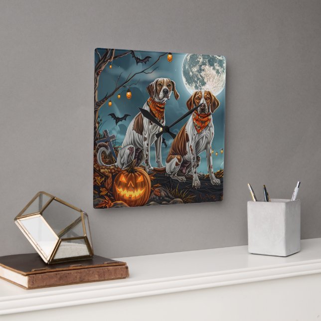 Relógio Quadrado Treing Walker Halloween Spooky (Escritório)