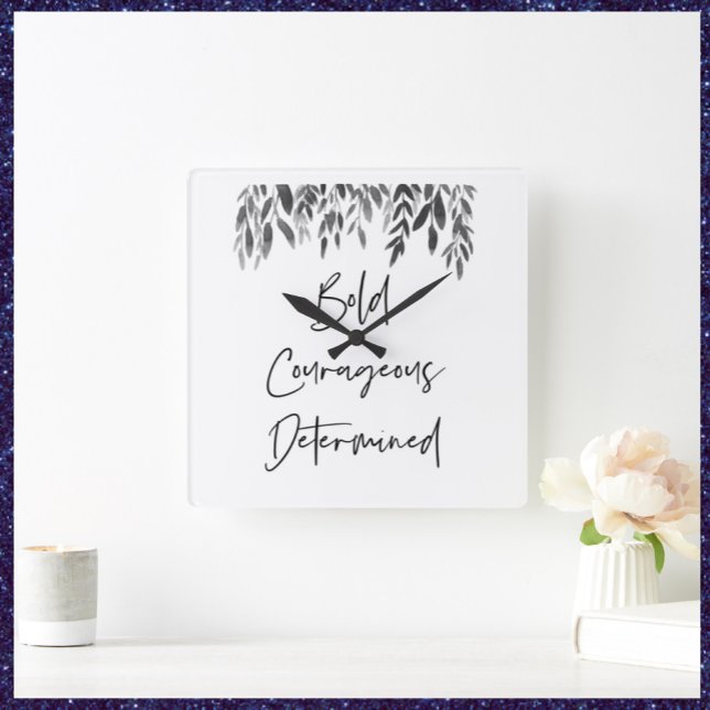 Relógio Quadrado Trendy Bold Corajoso Determinado (Criador carregado)