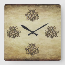 Relógio Quadrado Trendy Grundge Irish Sortuda Shamrock