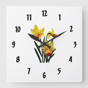 Relógio Quadrado Três Daffodils