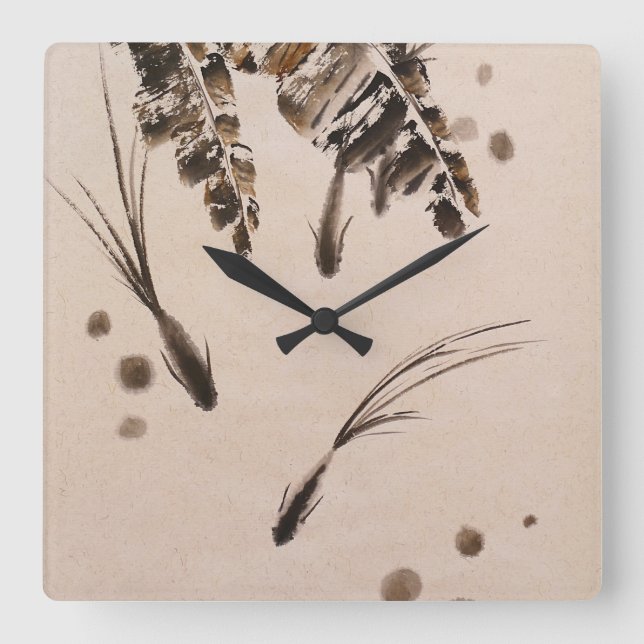 Relógio Quadrado Três Peixes Pequenos (Frente)