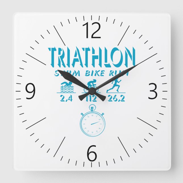 Relógio Quadrado Triathlon (Frente)