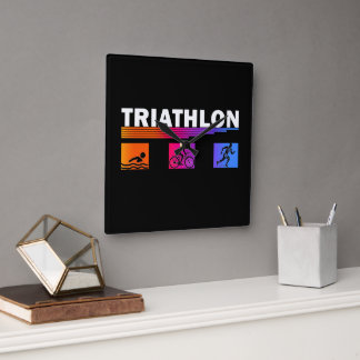 Relógio Quadrado Triathlon: Apanhando a Natação, bicicleta, corra