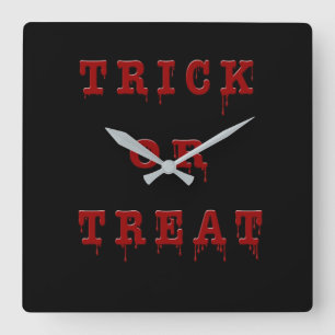Relógio Quadrado Trick ou Tratar Versão Sangrenta