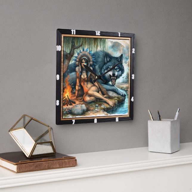 Relógio Quadrado Trilha Nativa: Mole de Glade Oculta (Escritório)