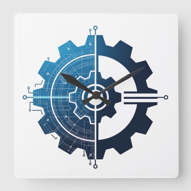 Relógio Quadrado Trust Me, I'm an Engineer – Engineering Wall Clock (Frente)