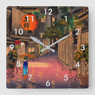Relógio Quadrado Tsuchiya Koitsu - Noite em Ushigome