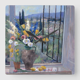 Relógio Quadrado Tuscany Hillside II