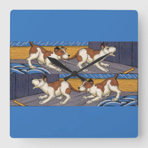 Relógio Quadrado UCH! cão morde cão