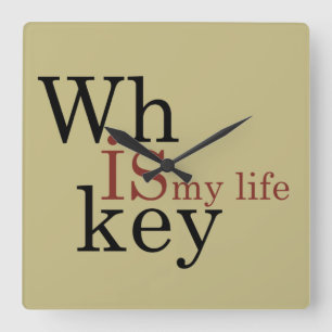 Relógio Quadrado uísque é minha vida