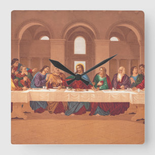 Relógio Quadrado Última Ceia de Jesus Cristo