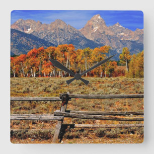 Relógio Quadrado Um momento em Wyoming no outono