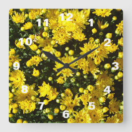 Relógio Quadrado Uma multidão de Mães amarelas