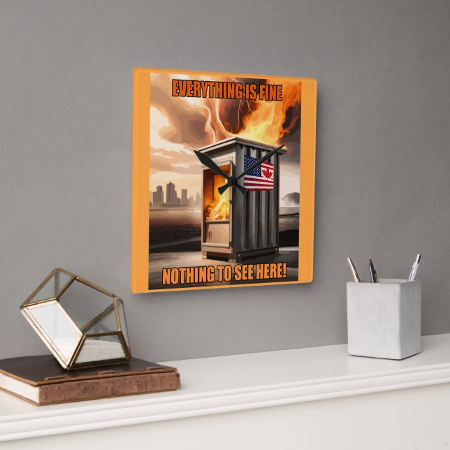 Relógio Quadrado Unidade Norte-Americana: Aumentando na fumaça (Escritório)