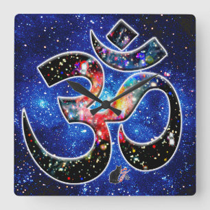 Relógio Quadrado Universal OM Dhyana
