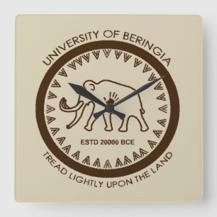 Relógio Quadrado Universidade de Beringia Mammoth