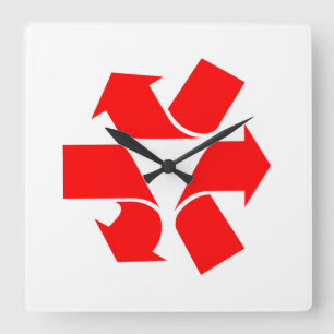 Relógio Quadrado Unrecycle Symbol
