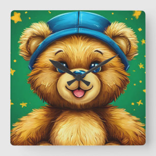 Relógio Quadrado Urso de desenho animado