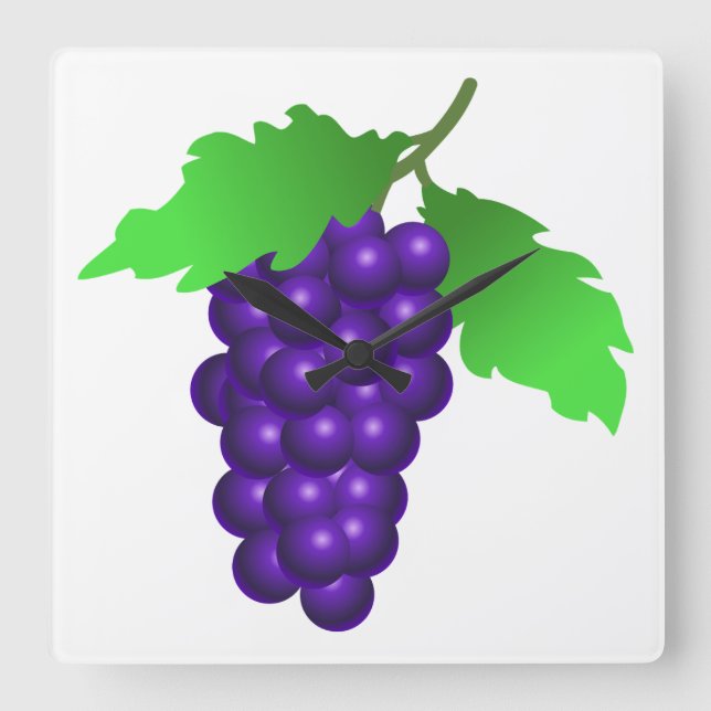 Relógio Quadrado Uvas (Frente)